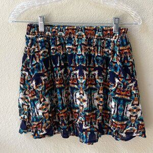 Lily White, size M, multi-colored print mini skirt